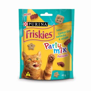 Petisco Friskies Party Mix Camarão, Salmão e Atum para Gatos 40g - Purina