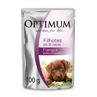Ração Úmida Optimum Sachê para Cães Filhotes Sabor Frango - 100g