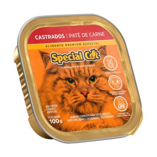 Ração Úmida Special Cat para Gatos Castrados Sabor Patê de Carne 100g