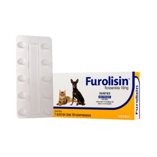 20Mg Diurético Furolisin 10 Comprimidos Vetnil para Cães e Gatos