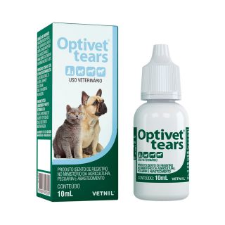 Lubrificante Ocular Optivet Tears 10ml Vetnil para Cães e Gatos 10ml
