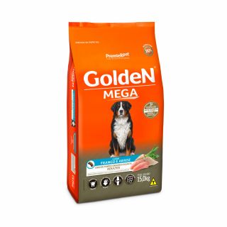 Ração Golden Mega para Cães Adultos de Porte Grande Sabor Frango e Arroz 15kg