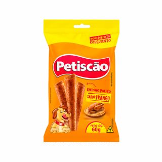 Snack Petiscão Bifinho Palito Frango para Cães 60g