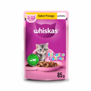 Ração Úmida para Gatos Filhotes WHISKAS® Sachê Frango ao Molho