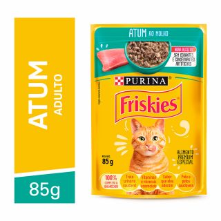 Ração Úmida Friskies Sachê para Gatos Adultos Sabor Atum ao Molho - 85g