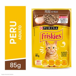 Ração Úmida Friskies Sachê para Gatos Adultos Sabor Peru ao Molho - 85g