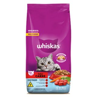 Ração Whiskas carne gatos adultos castrados 900G