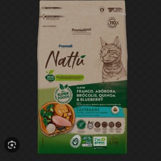 Premier Nattu Gatos Adult Cast Abóbora 7,5kg