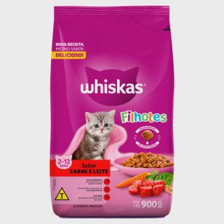Ração para Gatos Whiskas Filhotes Sabor Carne e Leite 900g