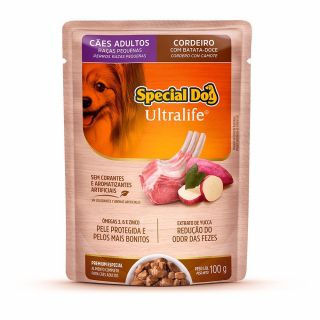 Ração Úmida Sachê Special Dog Ultralife para Cães Adultos Pequeno Porte Sabor Cordeiro e Batata Doce 100 g