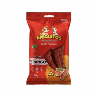 Bifinho Amiguitos para Cães Super Premium Sabor Frango Sachê 60g Amiguitos