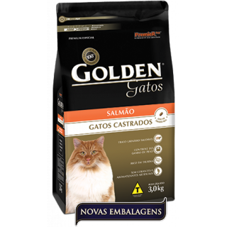 Ração Golden para Gatos Adultos Castrados Sabor Salmão