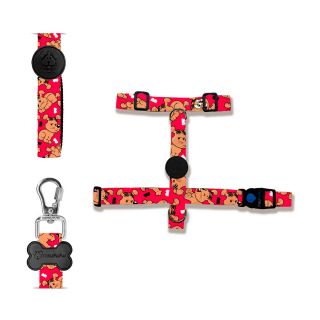 Peitoral e Guia MeuAuAu Turma da Mônica Monicão Vermelho para Cães TM 01-P