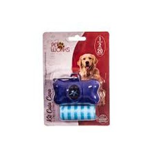 Pet Works Kit Cata Caça com 02 Rolos e 01 Porta Saco Azul Unic