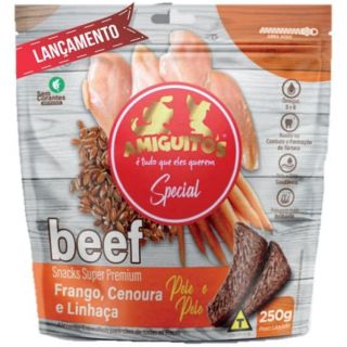 Snacks amiguitos frango cenoura e linhaça 250g