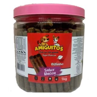 Bifinho Sticks Para Cães Amiguitos Sabor Bacon 1kg