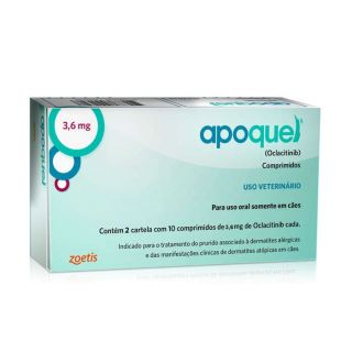 Anti Coceira para Cães Apoquel 3,6 Mg 20 Comp.