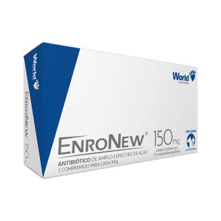 Antibiótico EnroNew World 150mg para Cães e Gatos de até 30kg (Enrofloxacina)