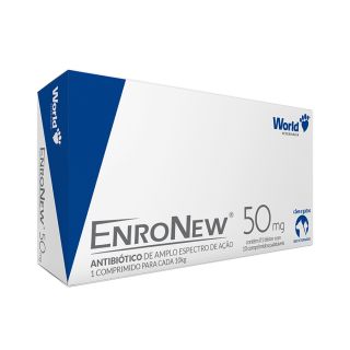 Antibiótico EnroNew World 50mg para Cães e Gatos de até 10kg (Enrofloxacina)
