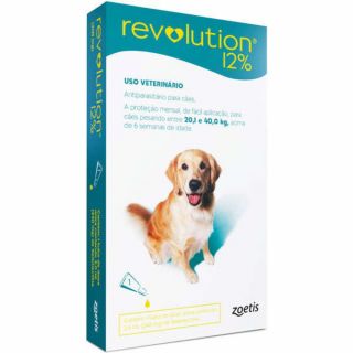 Antiparasitário Revolution 12% Bs 1 X 2ml Verde para Cães de 20,1kg a 40kg