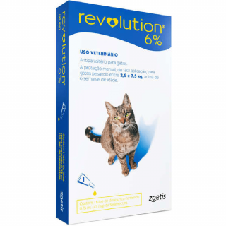 Antipulgas Revolution Zoetis 6% Bs 1x 0,75 mL para Gatos de 2,6 a 7,5 Kg Azul
