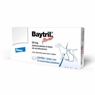 Antibiótico Baytril Flavour 50mg com 10 comprimidos