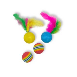 Brinquedo Kit Bolas Catnip Colorido para Gatos - Chalesco