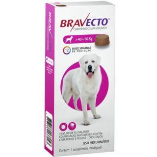 Antipulgas e Carrapatos Bravecto MSD para Cães de 40 a 56 kg 1400 Mg
