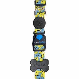 Coleira Meuauau Bidu Azul TM 07-P