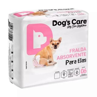Fralda Higiênica Dogs Care Ecofralda para Cães Fêmeas Tamanho M - 6 Unidades