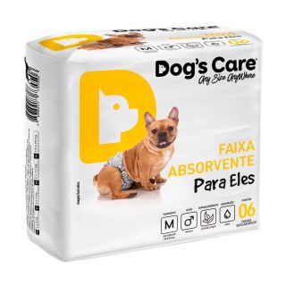 Fralda Higiênica Dog's Care para Cães Macho Tamanho M - 6 unidades