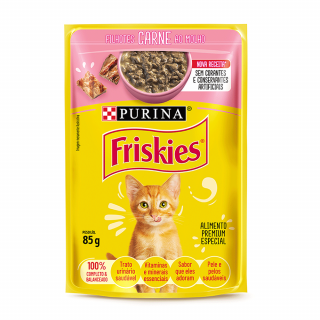 Ração Úmida Friskies Gatos Filhotes Carne ao molho 85 g