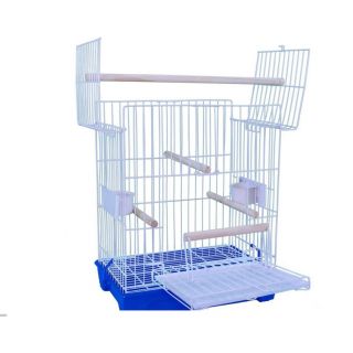 Gaiola Triplex Porta E Teto Com Poleiro Calopsita Quatiguá B-2 AZUL