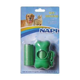 Kit Napi Cata Caca com Dois Rolos e Um Coletor para Cães e Gatos