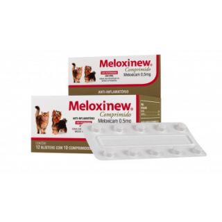 Anti-Inflamatório Meloxinew Vetnil 0,5mg para Cães e Gatos - 10 comprimido