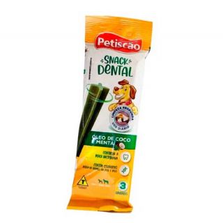 PACOTE SNACK DENTAL OLEO DE COCO E MENTA 14CM C3 UN 75G PETISCAO DTSNEX00002