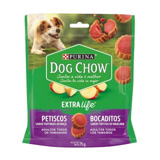 Petisco Dog Chow Carinhos Tortinhas para Cães Adultos e Filhotes Sabor Maçã - 75g