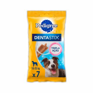 Petisco Pedigree Dentastix Cuidado Oral Para Cães Adultos Raças Médias 10-25kg-7 Unidades