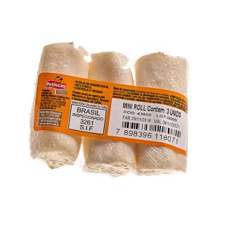 Petisco Petiscão Mini Osso Roll Natural para Cães Com 3 Un