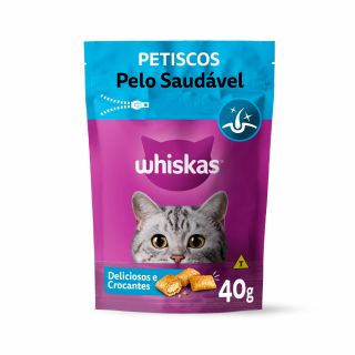 Petisco Whiskas Temptations Pelo Saudável para Gatos Adultos 40G