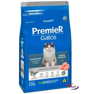 Premier Gatos Castrados Até 7 Anos Frango 1,5Kg
