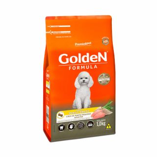 Ração Golden Fórmula para Cães Adultos de Porte Pequeno Sabor Peru e Arroz 1Kg