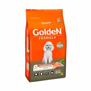 Ração Golden Formula Mini Bits Sabor Salmão E Arroz Para Cães Adultos De Raças Pequenas - 10,1Kg