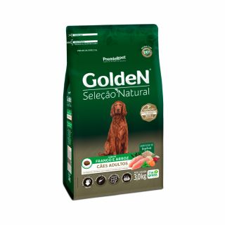 Ração Golden Seleção Natural para Cães Adultos Sabor Frango e Arroz 3Kg