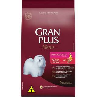 Ração GranPlus Menu Carne e Arroz para Cães Adultos Mini e Pequenas
