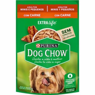Ração Úmida DOG CHOW Cães Adultos Minis e Pequenos Carne 100g