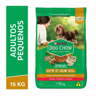 Ração Úmida Dog Chow para Cães Adultos de Raças Pequenas Carne, Frango e Arroz 15Kg