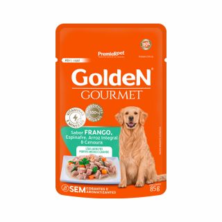 Ração Úmida Golden Gourmet para Cães Adultos de Porte Médio e Grande Sabor Frango 85g