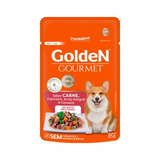 Ração Úmida Golden Gourmet para Cães Adultos de Porte Pequeno Sabor Carne 85g