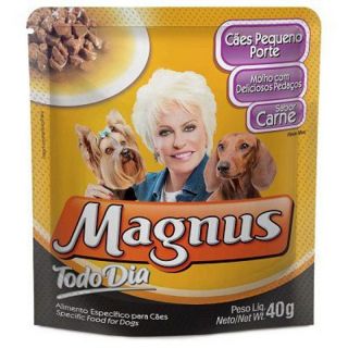 Ração Úmida Magnus Sachê Todo Dia Para Cães Adultos Raça Pequena: Sabor Carne - 40g